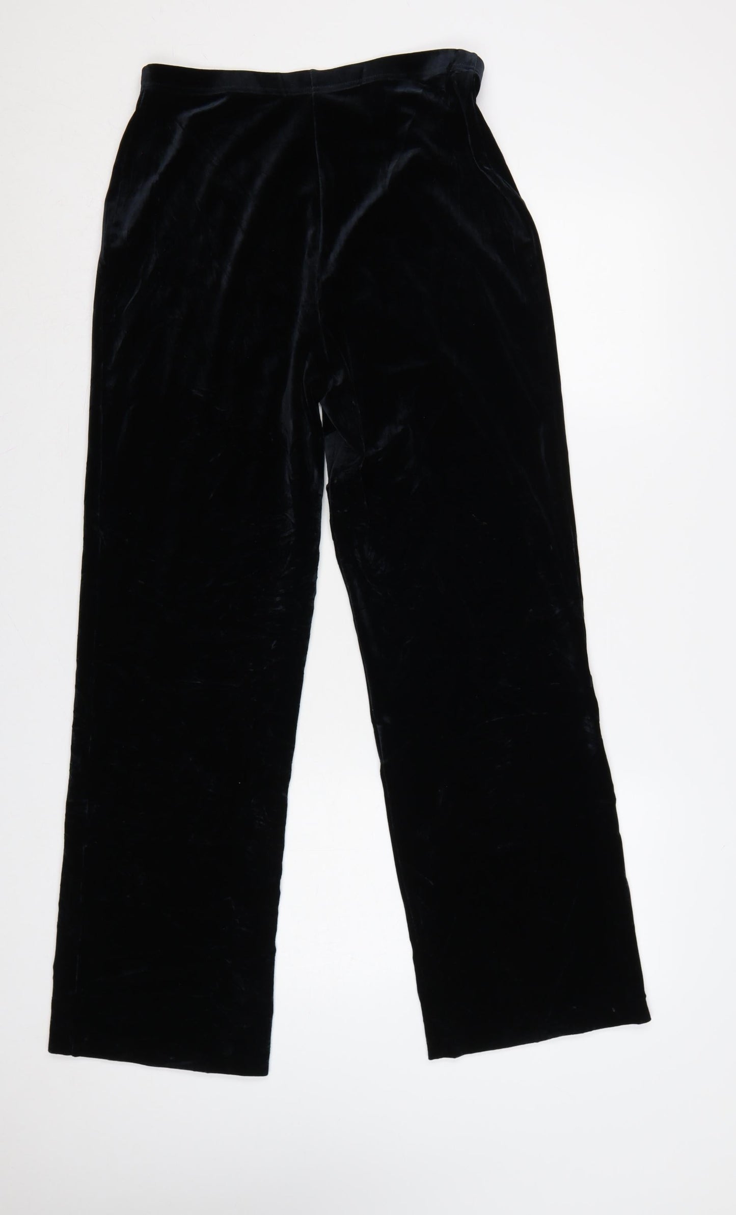Marks & Spencer Women’s Black UK 14 Velvet Flared Trousers