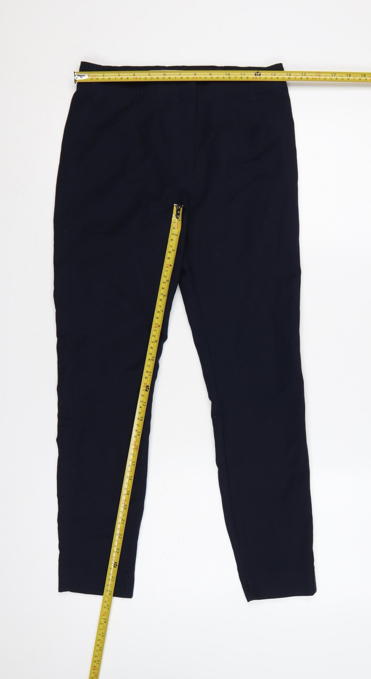 Mango Women's Navy UK 8 Slim Stretch Trousers Smart Workwear
