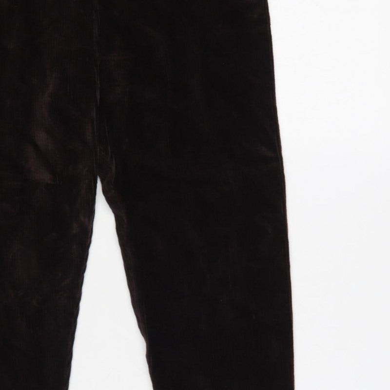 Marks & Spencer Women Brown Size 10 High Rise Corduroy Leggings