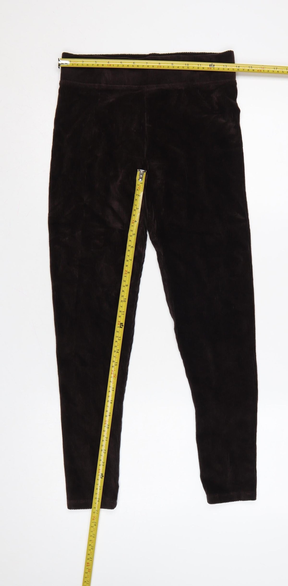 Marks & Spencer Women Brown Size 10 High Rise Corduroy Leggings