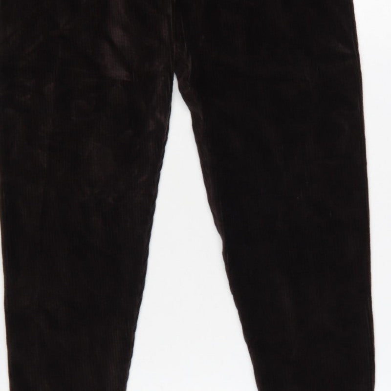 Marks & Spencer Women Brown Size 10 High Rise Corduroy Leggings