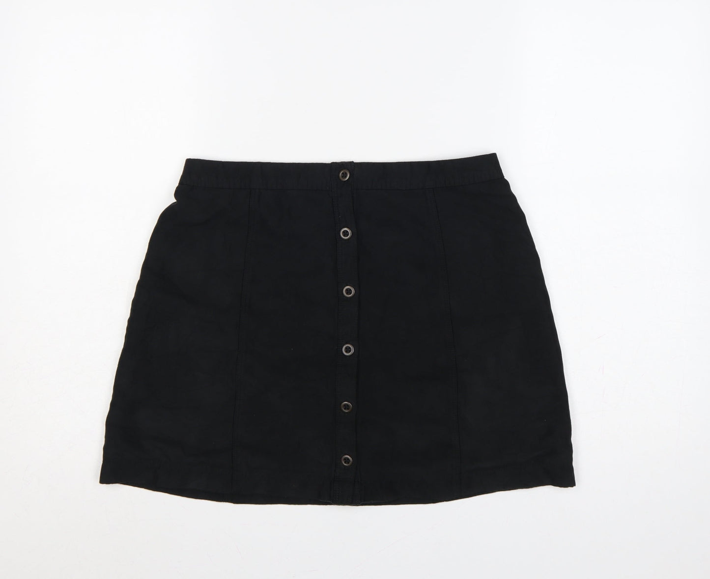 Hollister Women’s Black UK 10 Button Front Mini Pencil Skirt