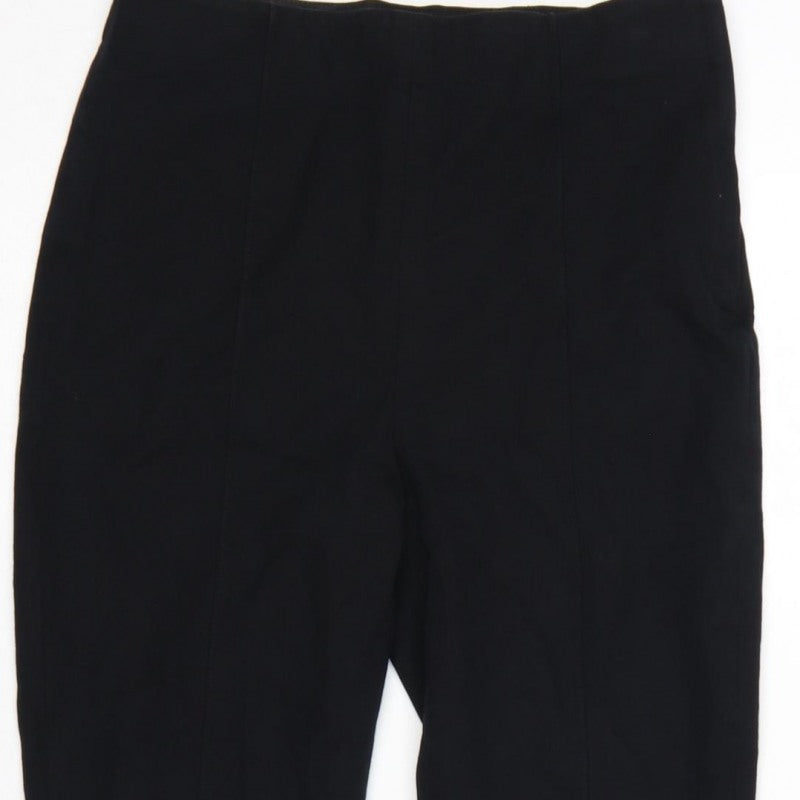 ARKET Women Black UK 10 High Rise Straight Tailored Trousers