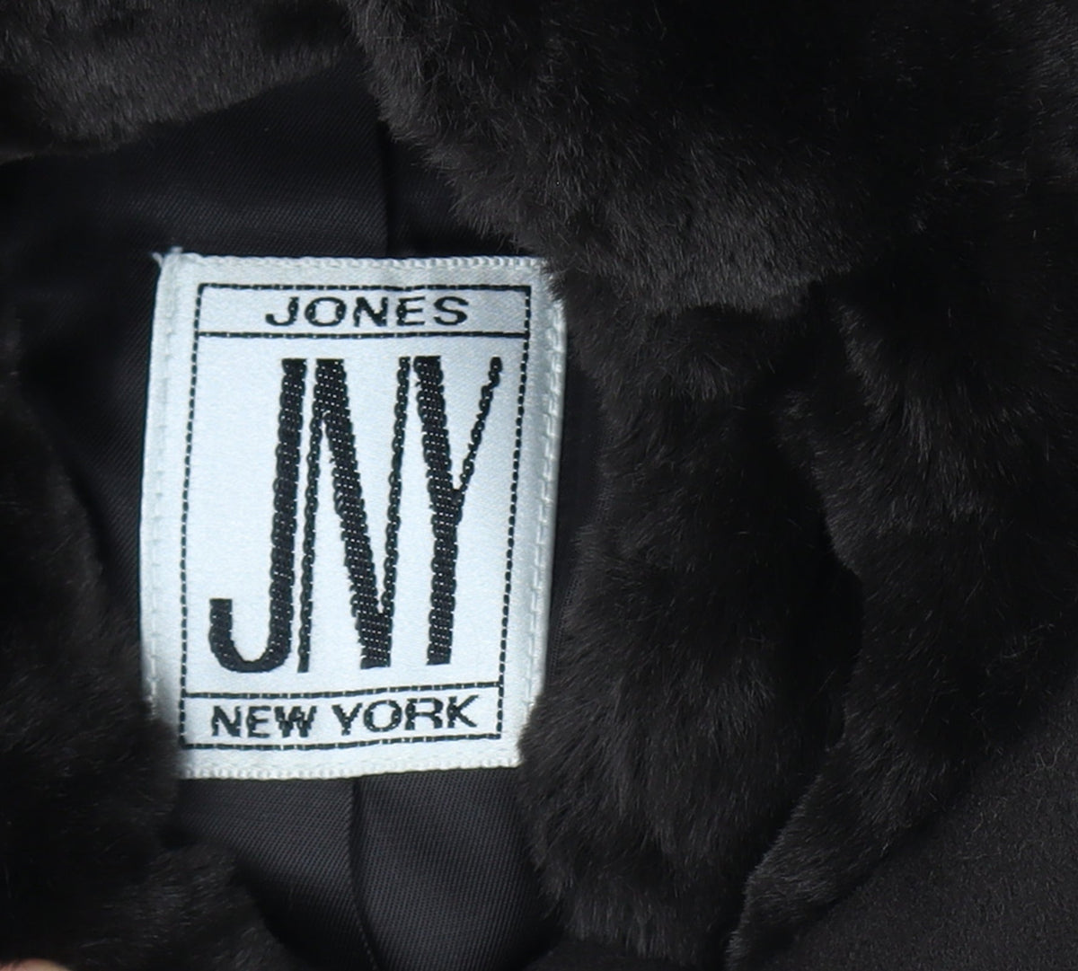 Jones New York Women’s Brown Size 14 100% Wool Long Overcoat Faux Fur Trim