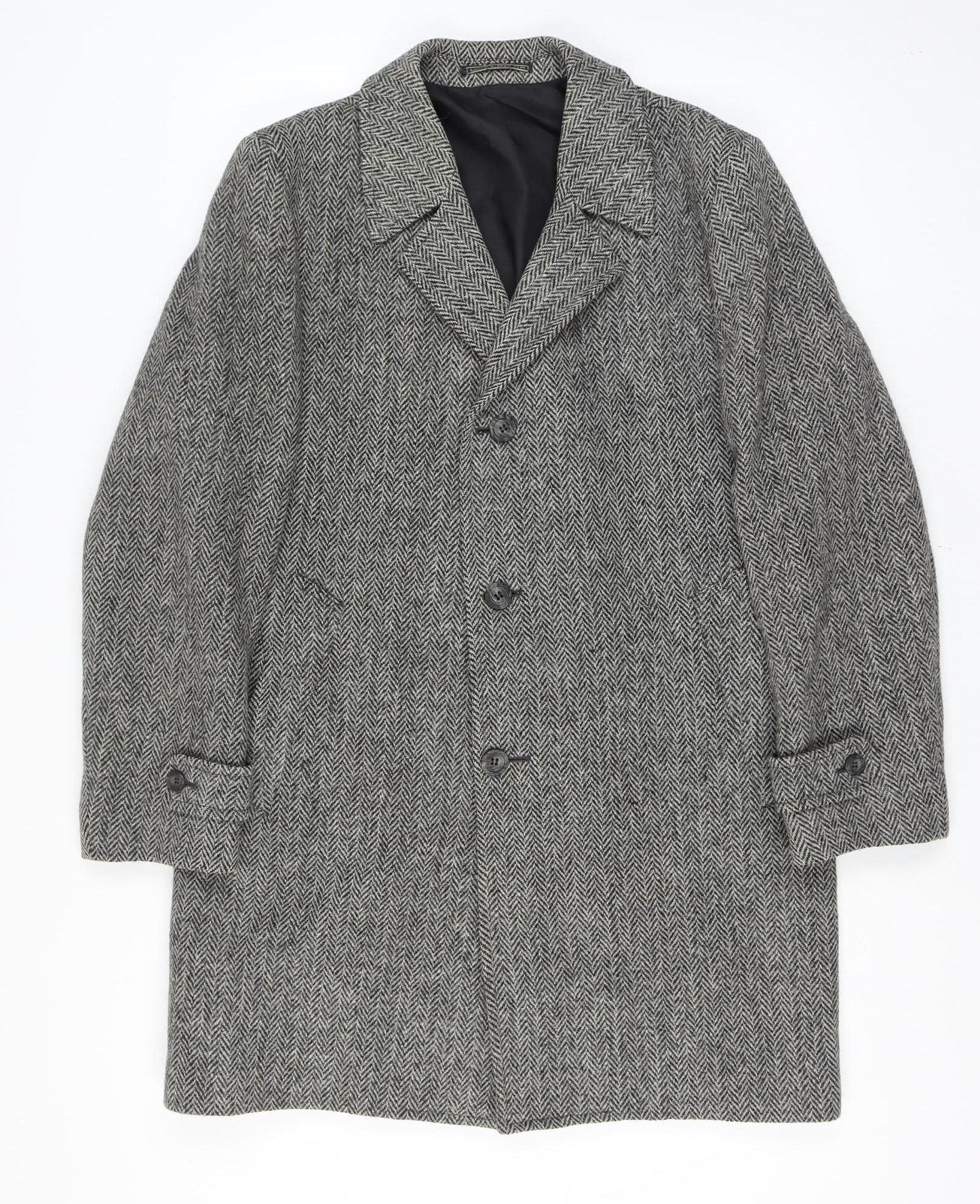 Harris Tweed Men’s Grey Wool Herringbone Blazer Jacket Size Unlabelled