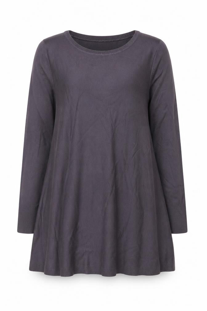 Marks & Spencer Women Purple UK 12 Long Sleeve Round Neck Tunic Jumper