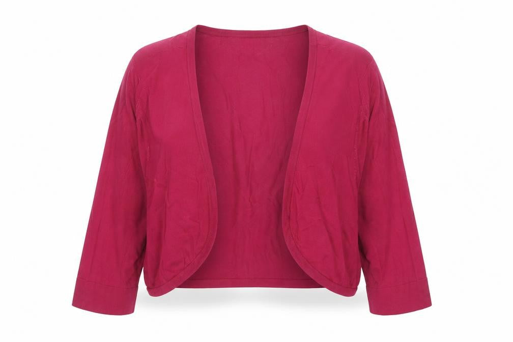 Alexon Women’s Pink XL Open Front Cropped Knit Cardigan Long Sleeve