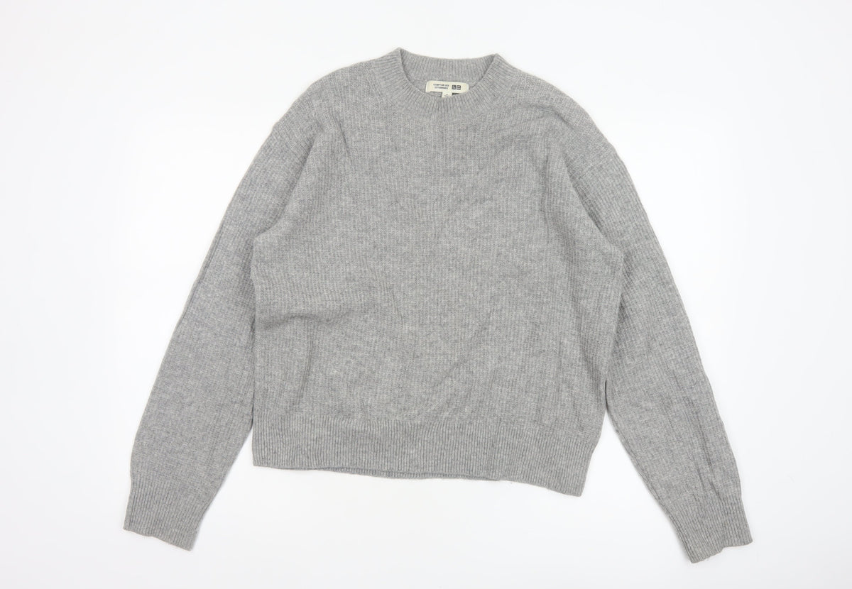 Comptoir des Cotonniers Women Grey Wool Crew Neck Jumper M