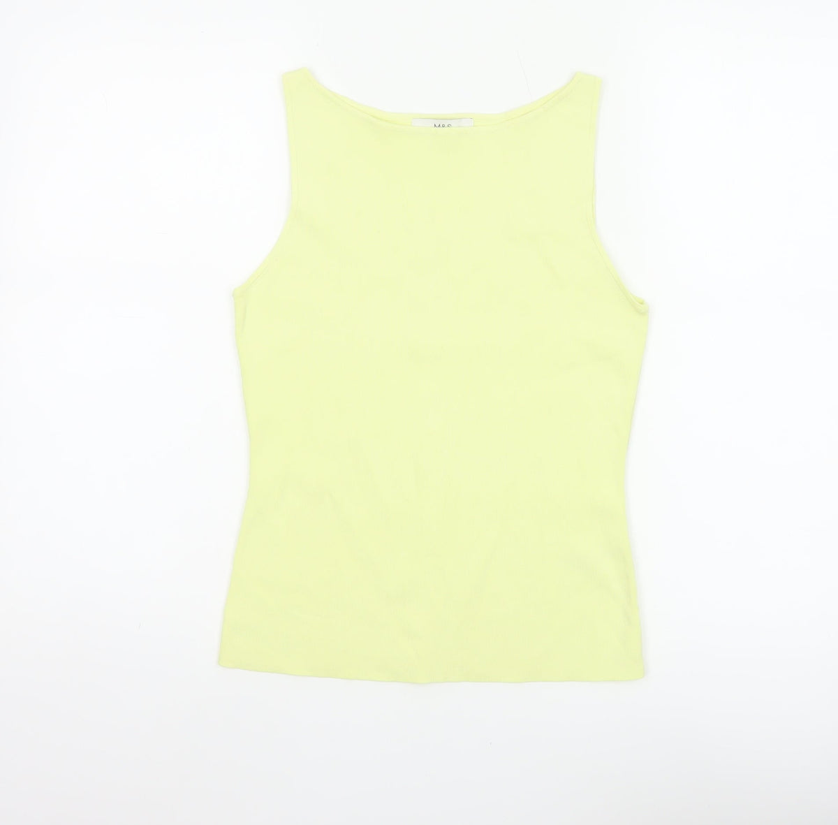 Marks & Spencer Women Yellow M Slim Fit Scoop Neck Lightweight Knit Tank Top