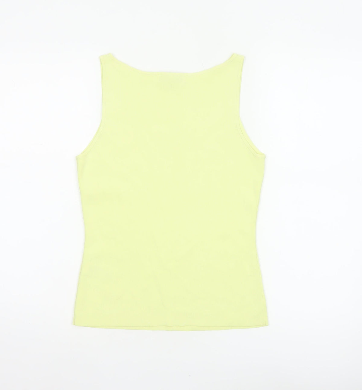 Marks & Spencer Women Yellow M Slim Fit Scoop Neck Lightweight Knit Tank Top