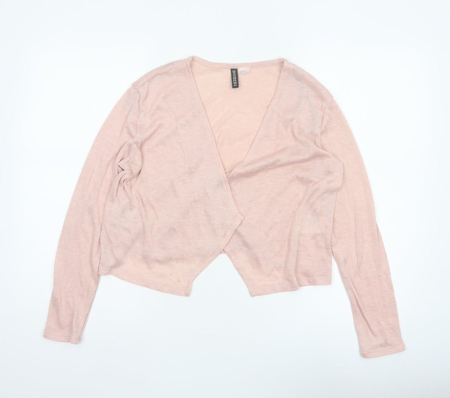 H&M Divided Women's Pink M Open Front V-Neck Lightweight Cardigan