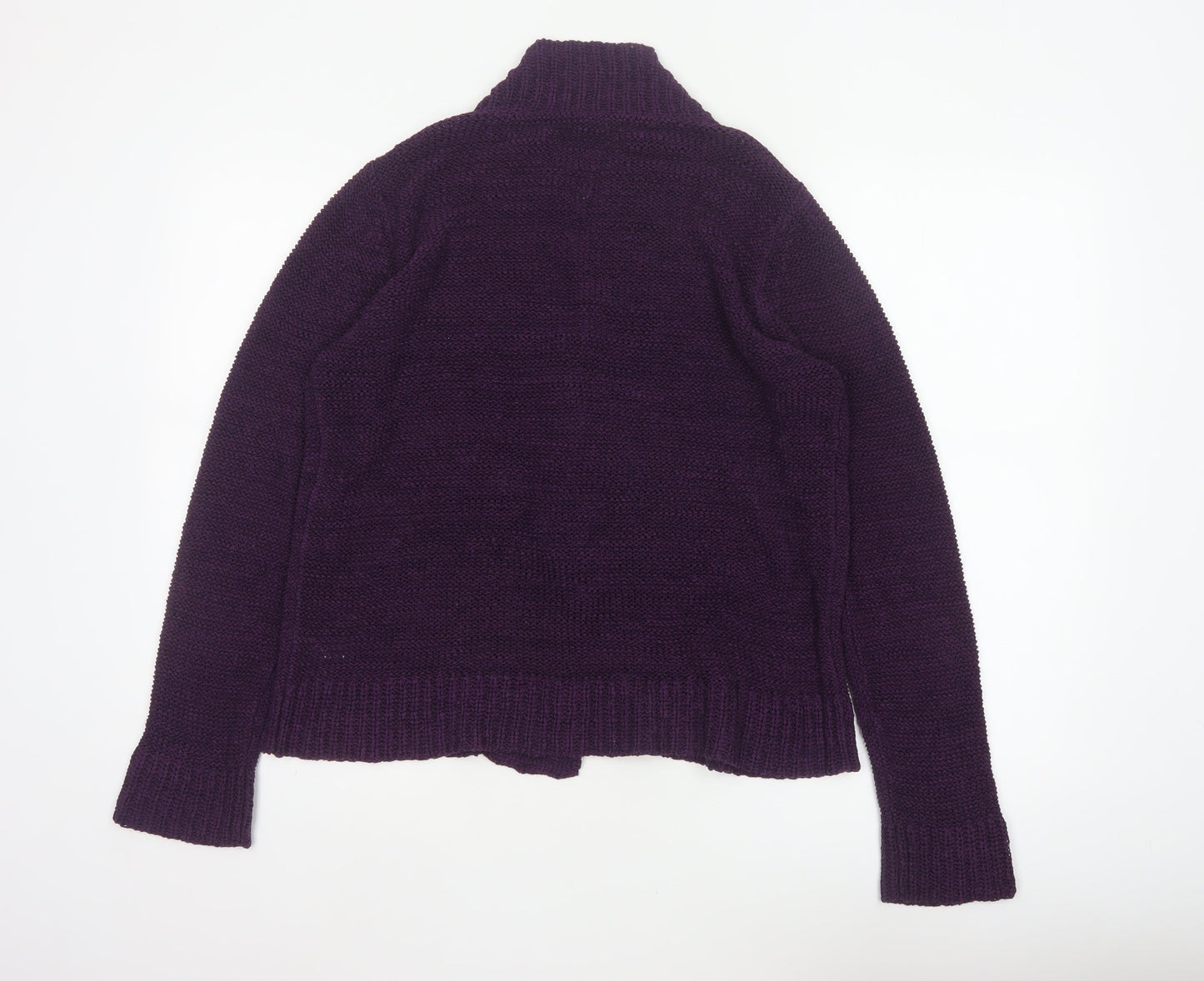 Bhs Women’s Purple Size 16 Chunky Knit Open Cardigan
