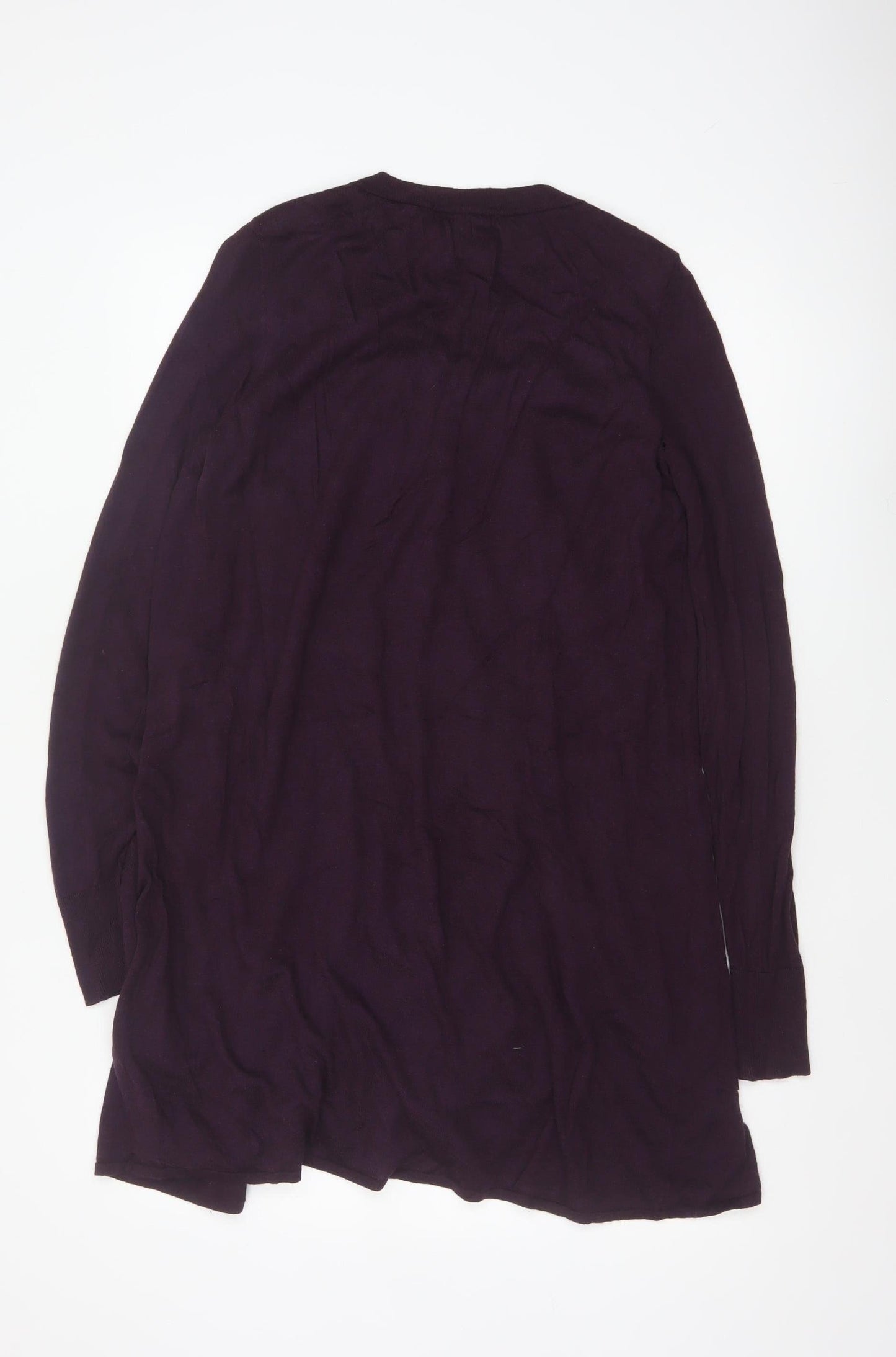 Jigsaw Women’s Purple Wool Blend Longline Button Cardigan Size M