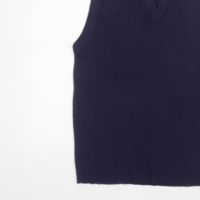 Additional view of Custom Quality Men's Blue XL V-Neck Knit Pullover Sweater Vest