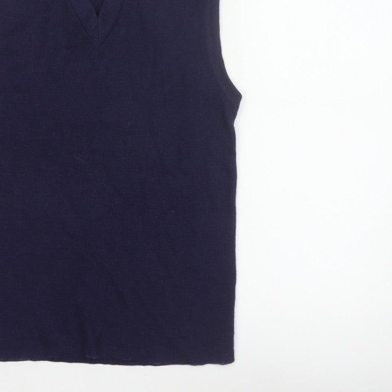 Additional view of Custom Quality Men's Blue XL V-Neck Knit Pullover Sweater Vest