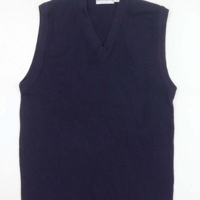Additional view of Custom Quality Men's Blue XL V-Neck Knit Pullover Sweater Vest