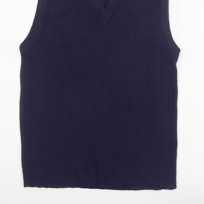 Additional view of Custom Quality Men's Blue XL V-Neck Knit Pullover Sweater Vest
