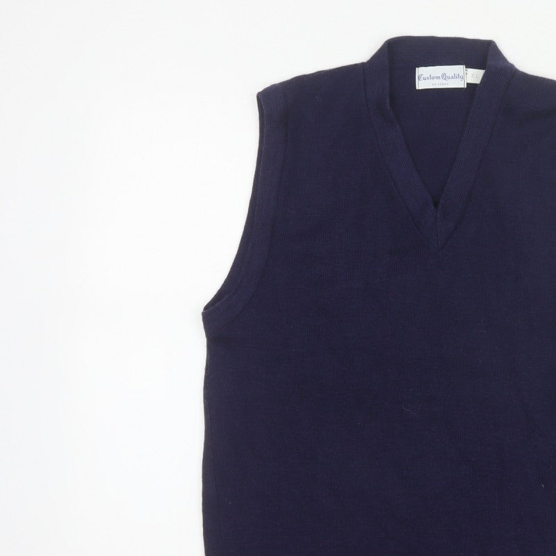 Additional view of Custom Quality Men's Blue XL V-Neck Knit Pullover Sweater Vest
