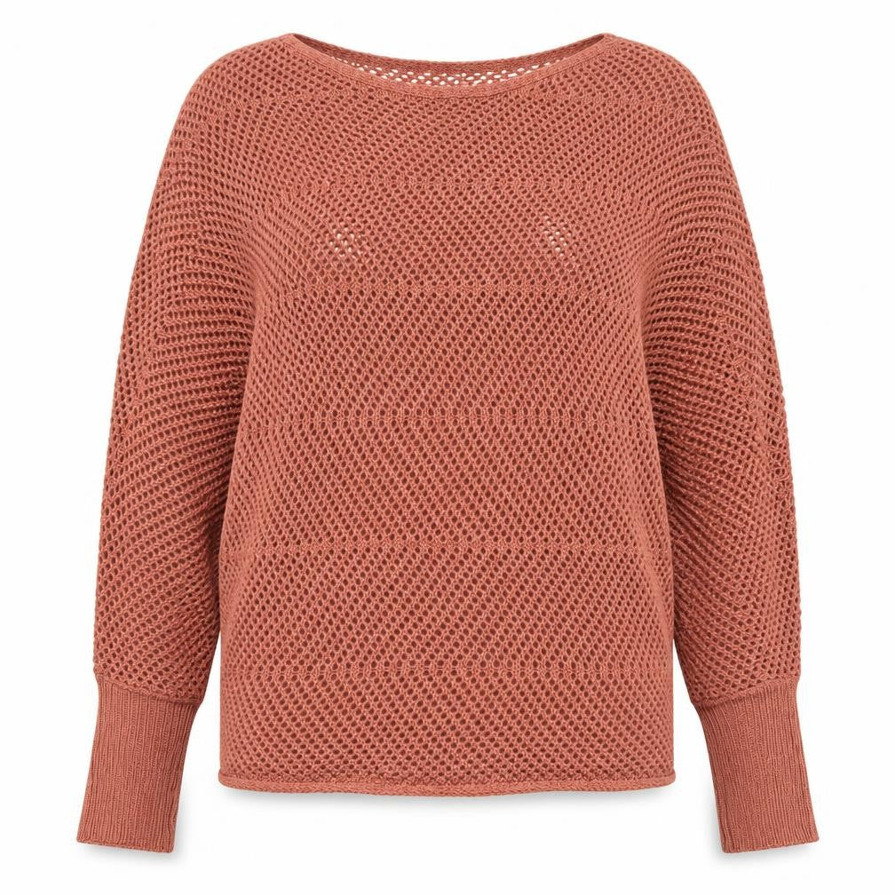 Sweet & Sinful Women’s Pink L Open-Knit Dolman Sleeve Pullover Jumper