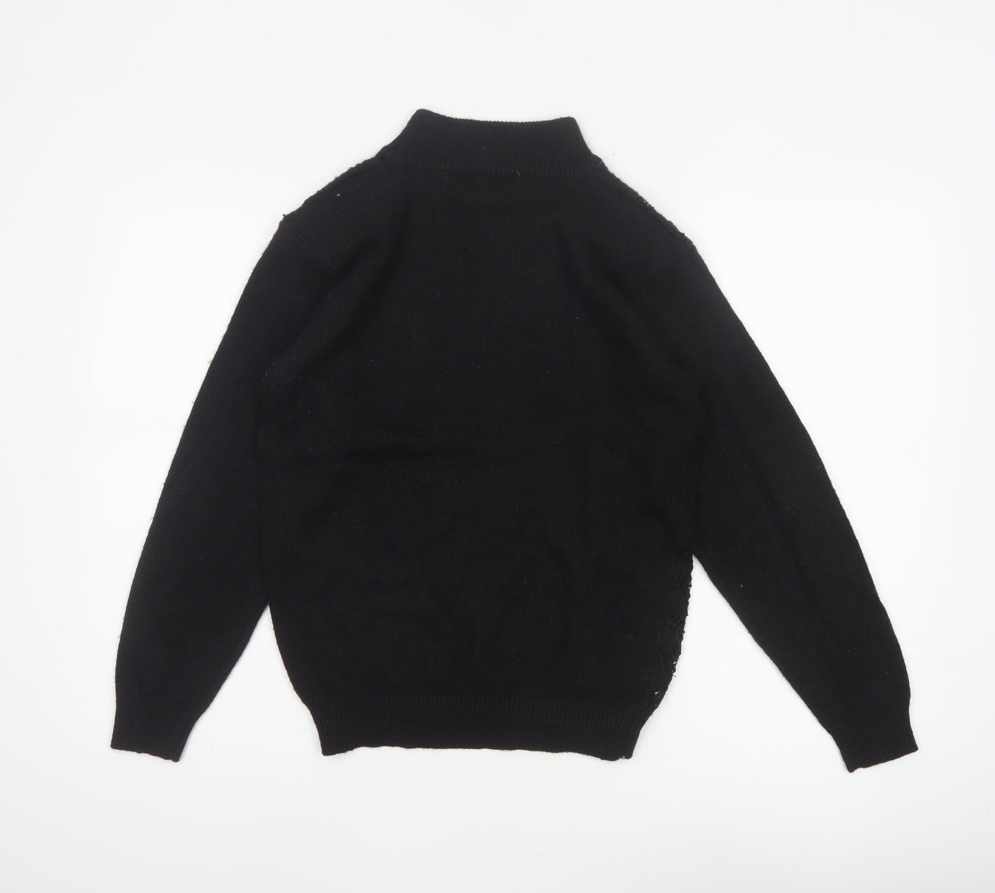 Alfred Dunner Women’s Black S Sequin Mock Neck Knit Pullover Jumper
