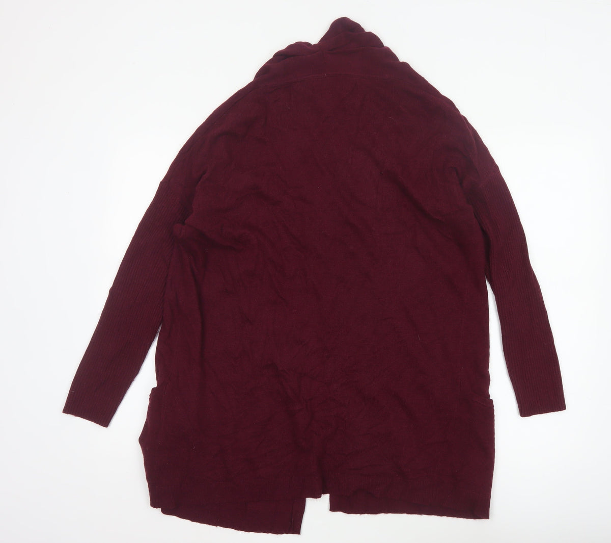 Havren Women’s Red Size 12 Open Knit Alpaca Wool Cardigan