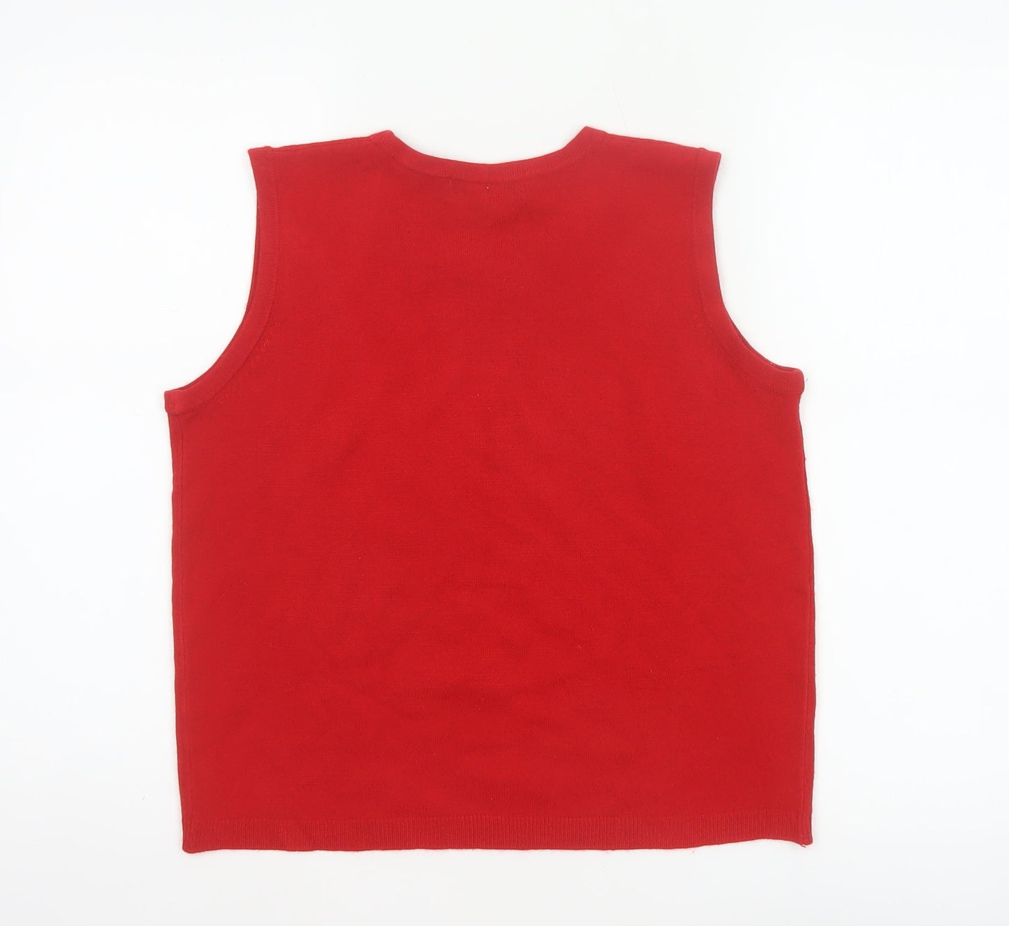 Metropolitan Women Red M Basic Knit Sleeveless Tank Top