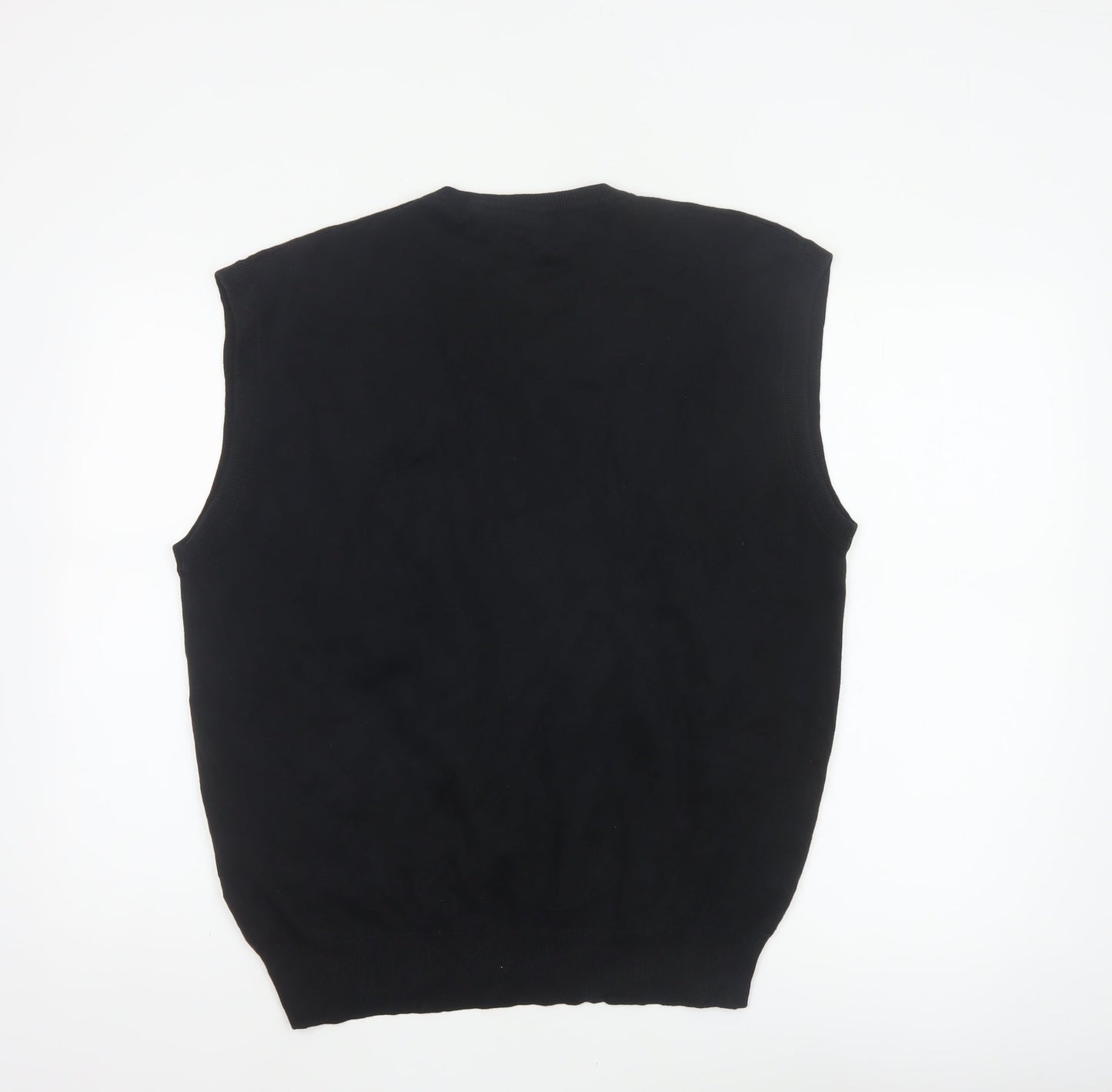 Mel Richman Men’s Black L Cotton V-Neck Knit Jumper Vest