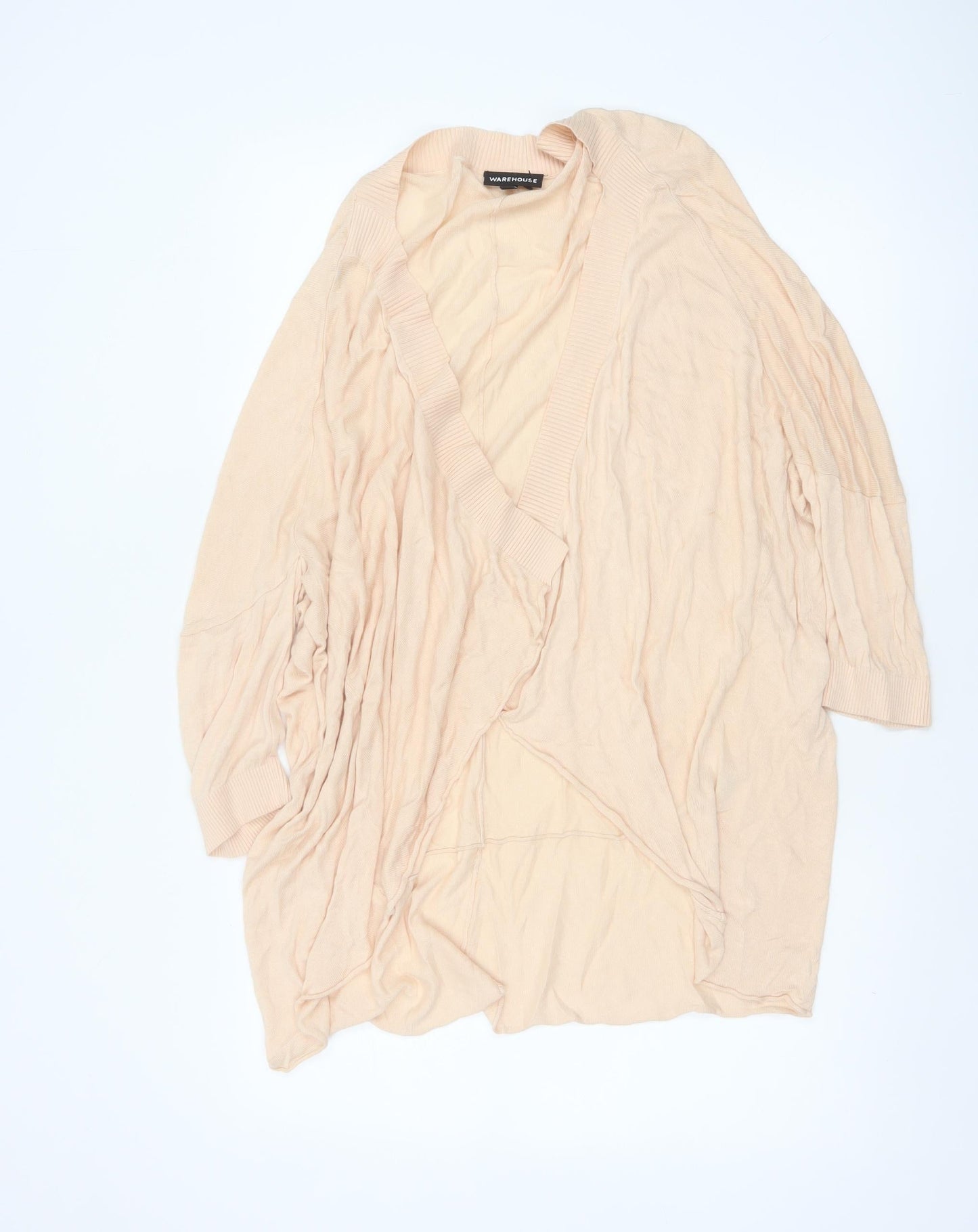 Warehouse Women’s Beige UK 8 Open V-Neck Lightweight Cardigan