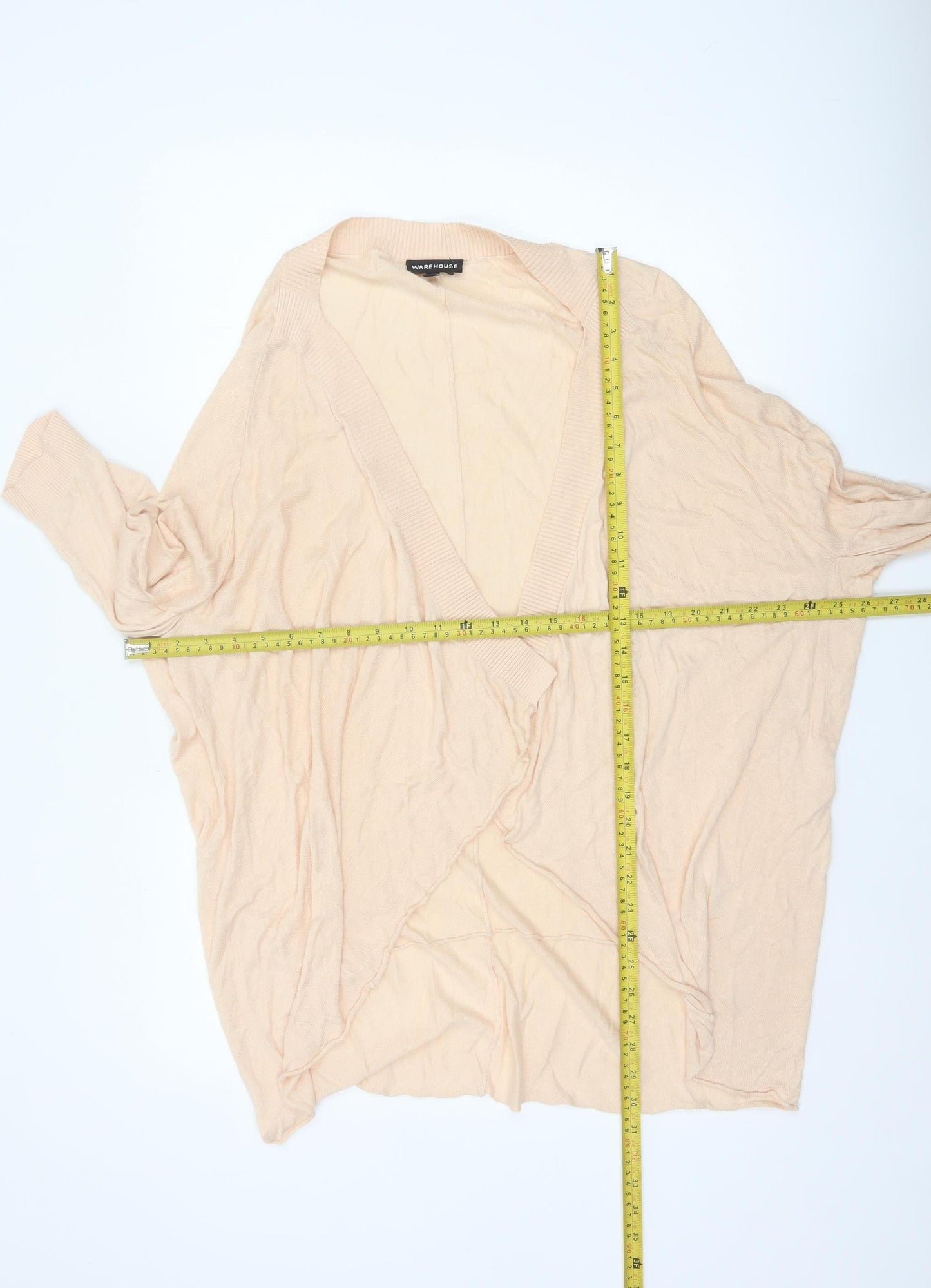 Warehouse Women’s Beige UK 8 Open V-Neck Lightweight Cardigan