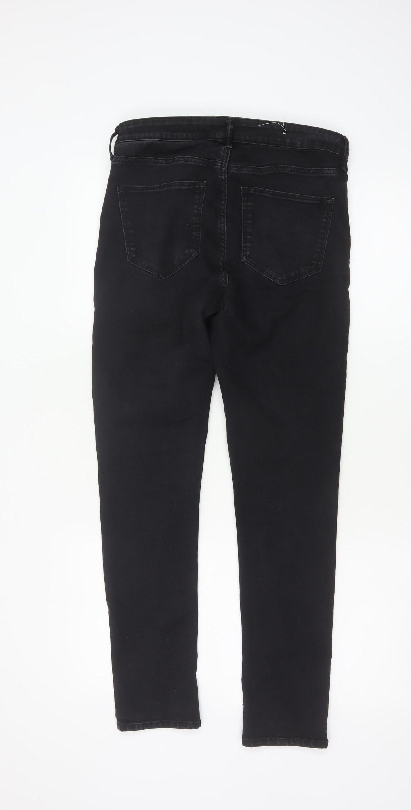 & Denim Women Black UK 12 Skinny Ankle Stretch Jeans