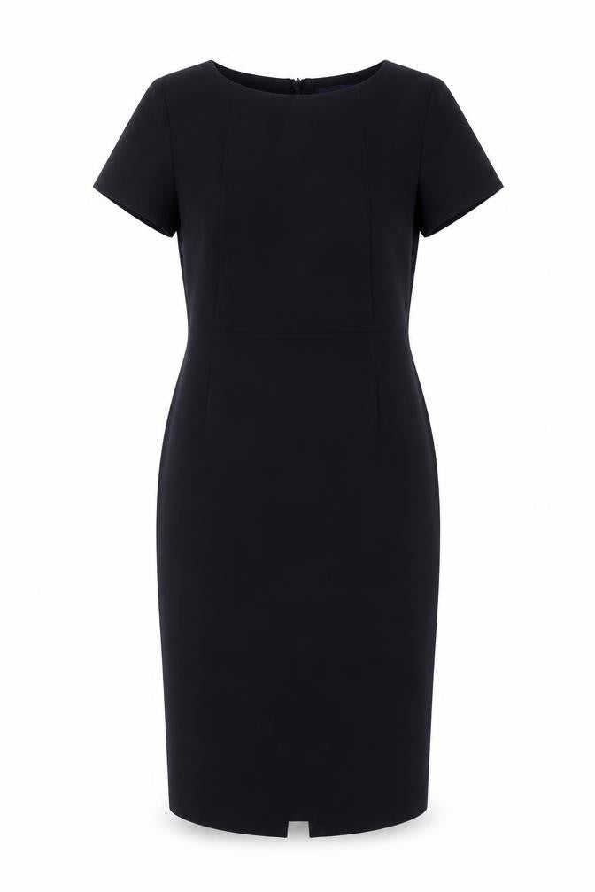 Next Women Blue UK 8 Pencil Knee Length Dress Short Sleeve Zip