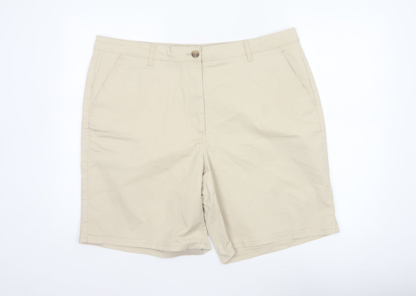 Dunnes Women’s Beige Size 20 Cotton Stretch Bermuda Chino Shorts