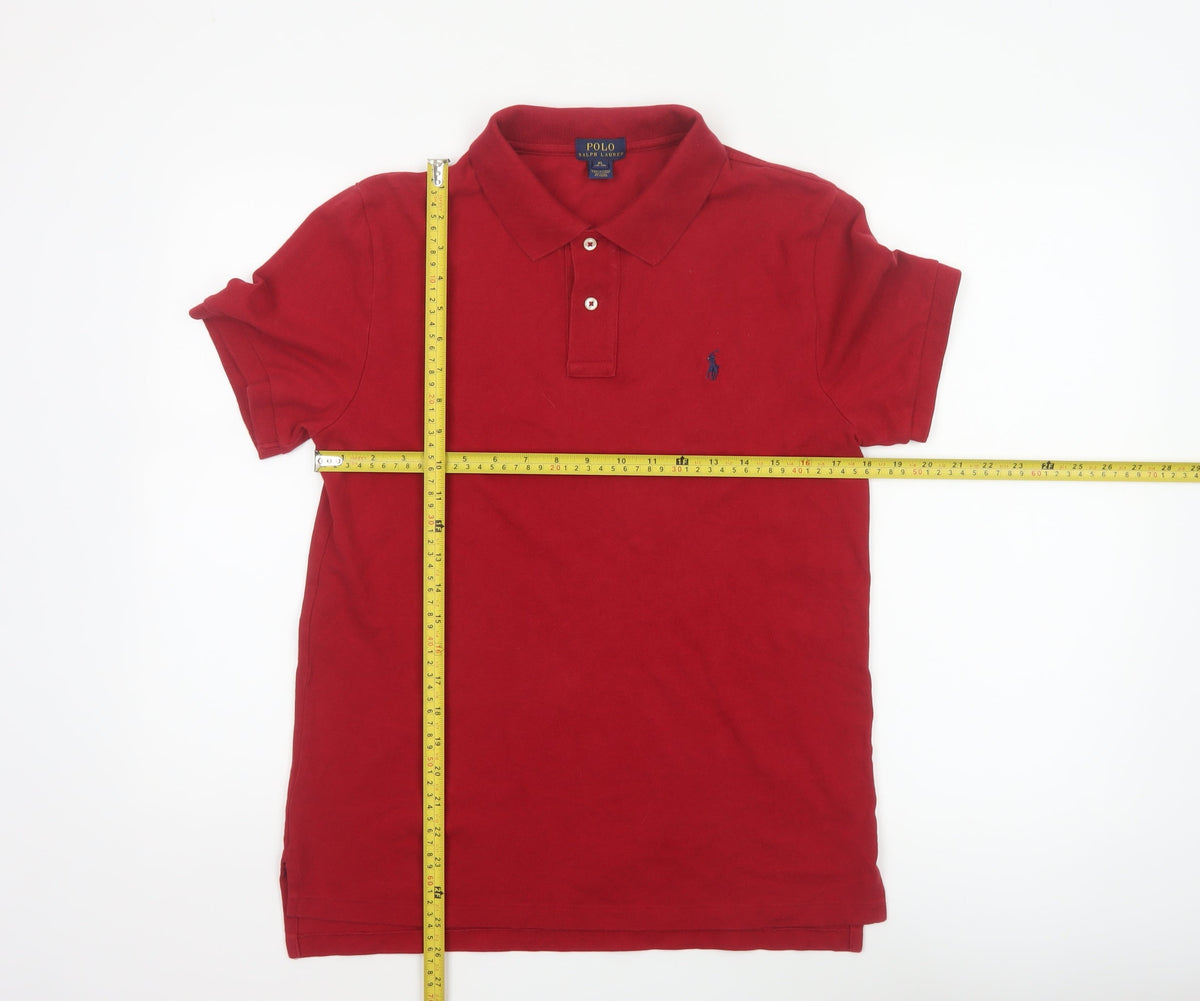 Polo Womens Ralph Lauren Red XL Classic Cotton Logo Polo Shirt