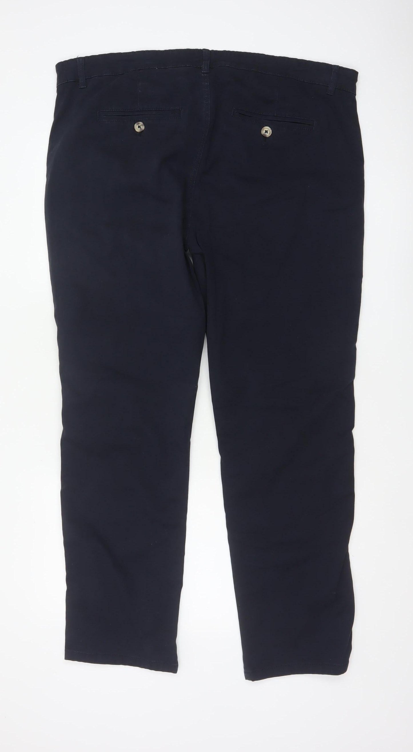 Fluid Men’s Navy Blue W38 L32 Cotton Stretch Straight Chino Trousers