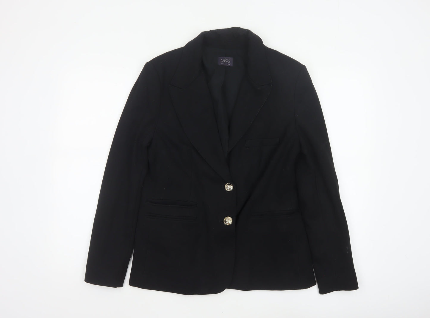 Marks & Spencer Women Black UK 12 Tailored Stretch Blazer