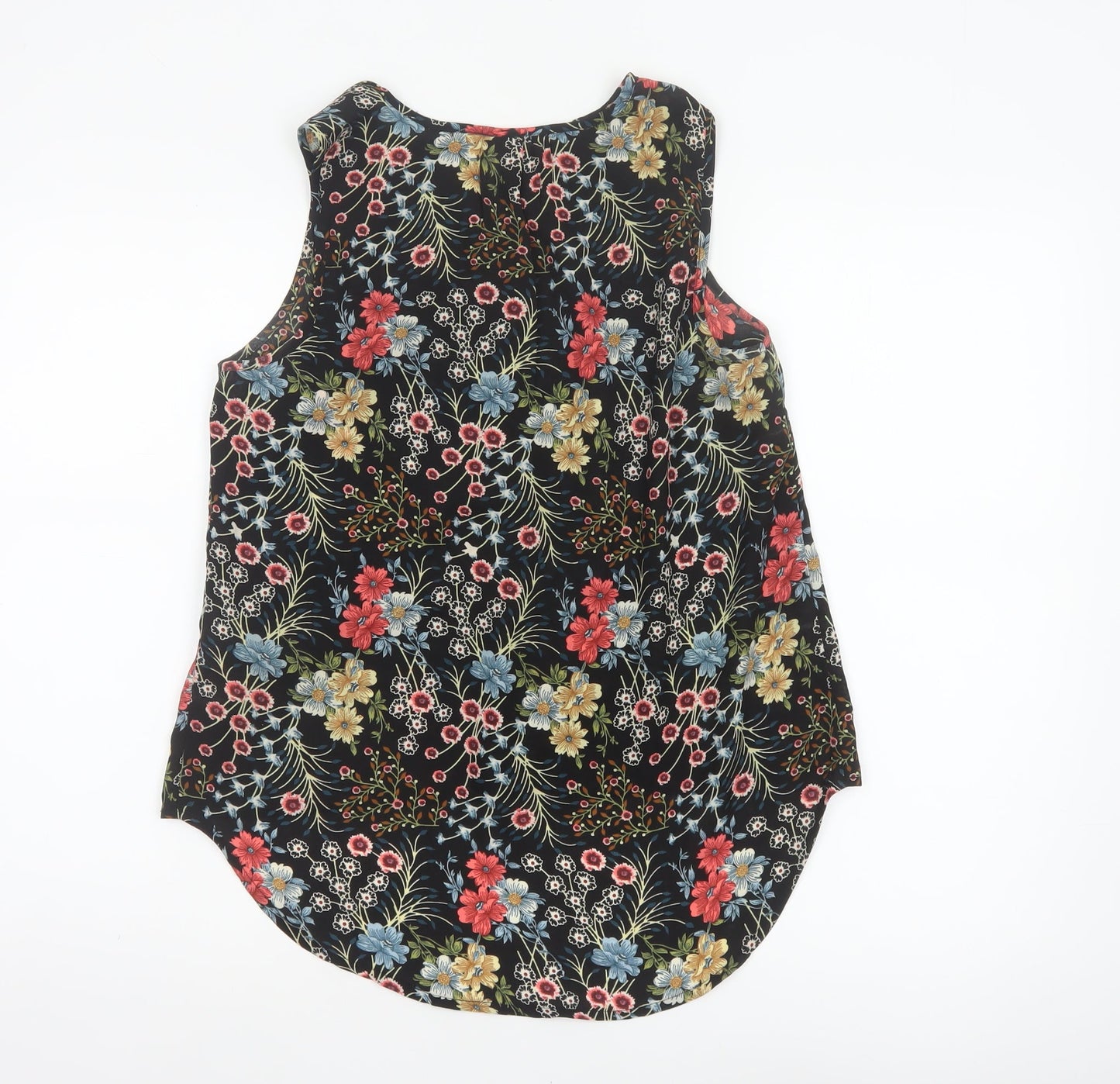 ONLY Women’s Black Floral Sleeveless Blouse UK 10 Lightweight