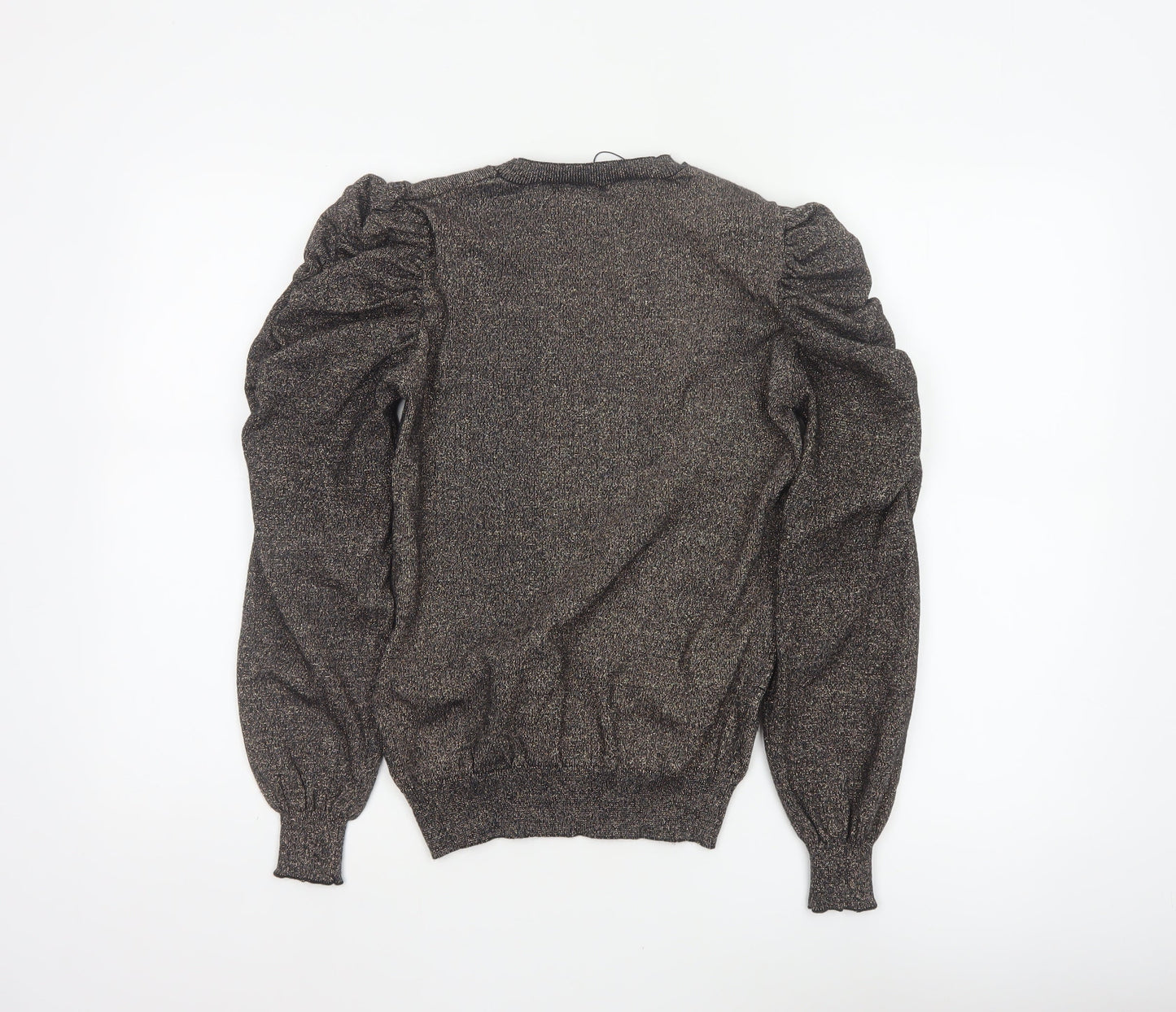 Dorothy Perkins Women’s Black Glitter Puff Sleeve Jumper UK S