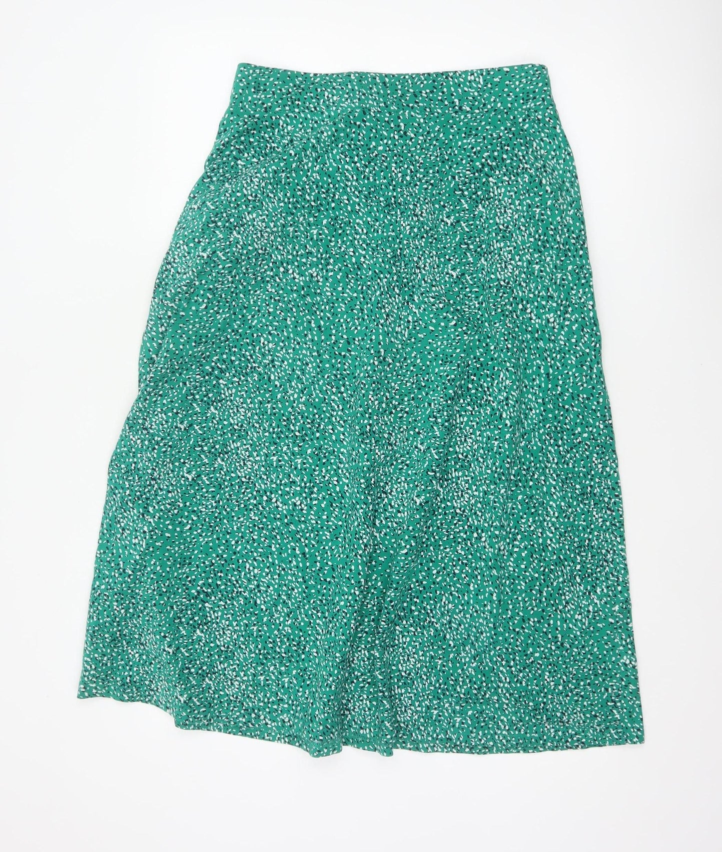 Joules Women Green UK 12 Animal Print A-Line Midi Jersey Skirt