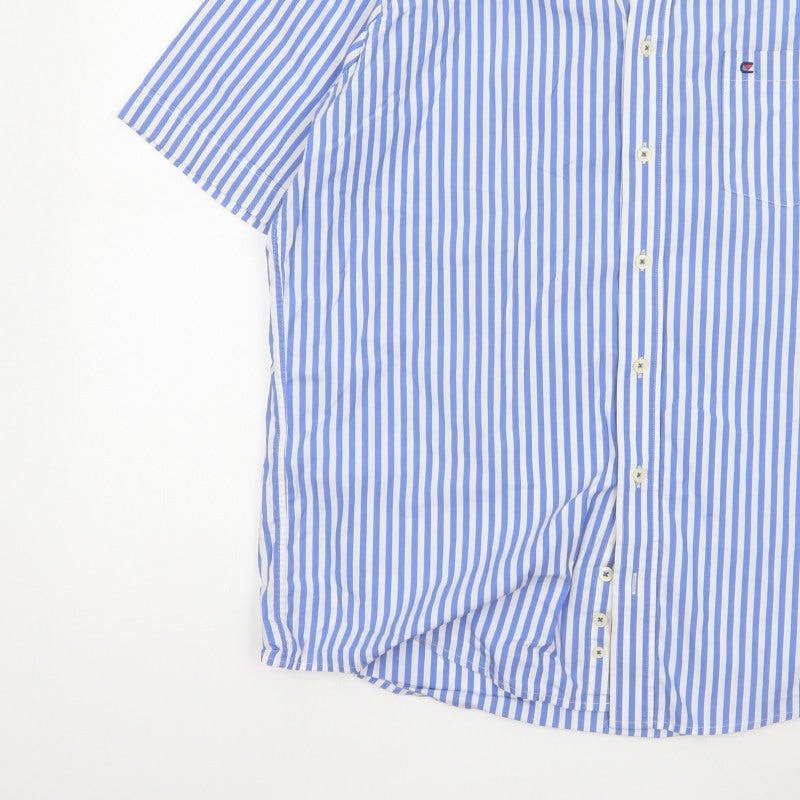 Additional view of Casa Moda Men’s Blue White Stripe Button-Down Shirt L Easy Care