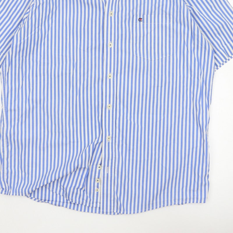 Additional view of Casa Moda Men’s Blue White Stripe Button-Down Shirt L Easy Care