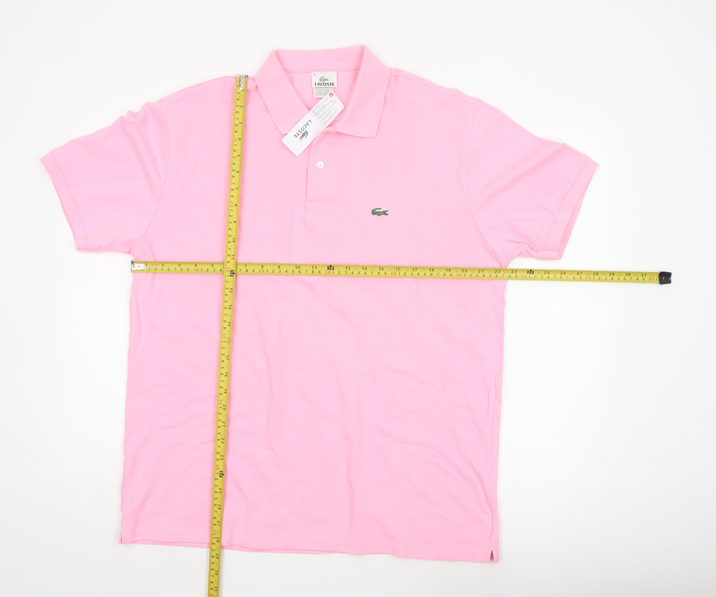 Lacoste Men’s Pink 4XL Classic Cotton Logo Short Sleeve Polo Shirt