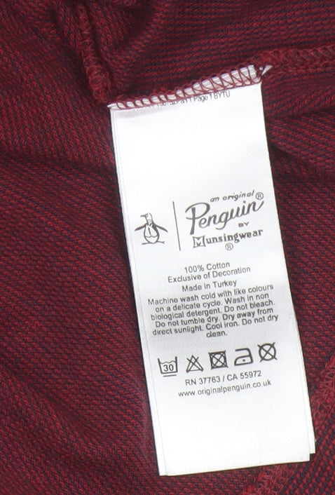 Original Penguin Men's Red XL Logo Crew Neck Cotton T-Shirt