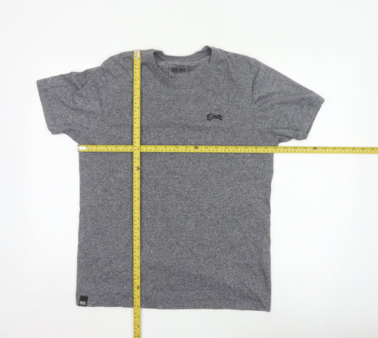 Diesel Men’s Grey Marl Logo Crew Neck Short Sleeve T-Shirt L