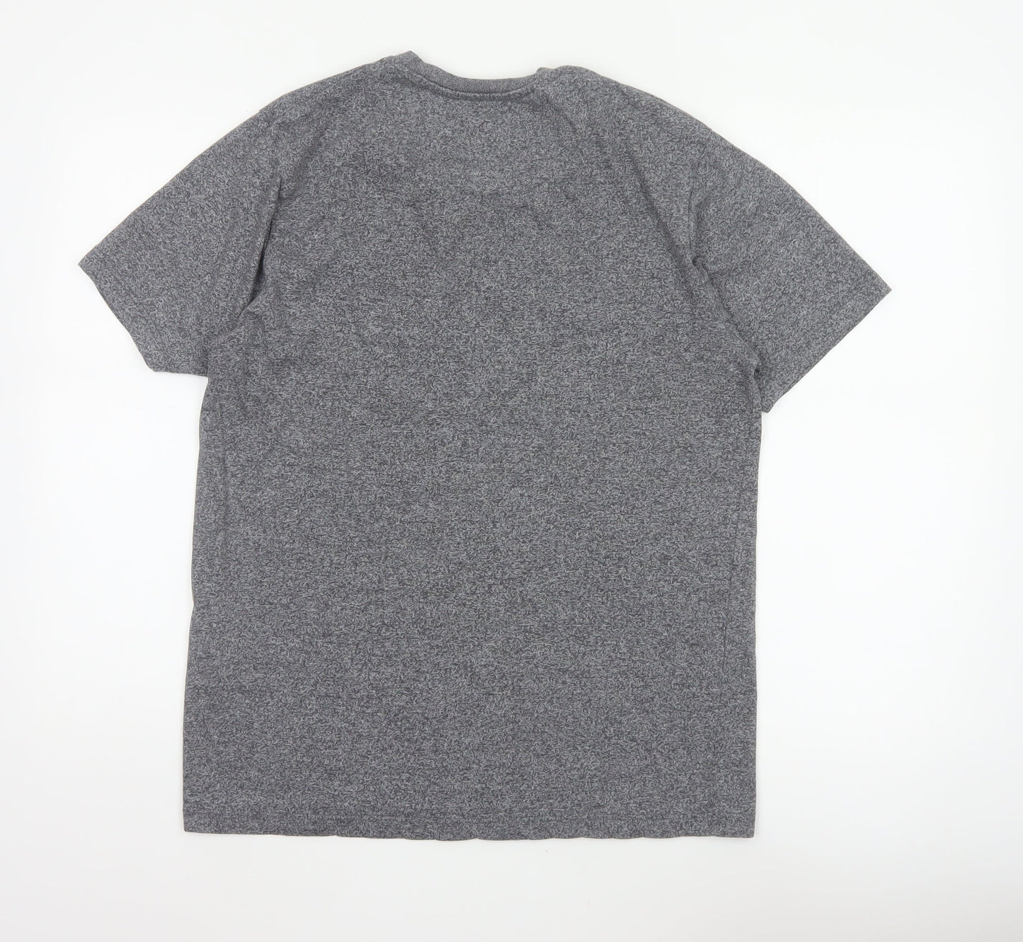 Diesel Men’s Grey Marl Logo Crew Neck Short Sleeve T-Shirt L