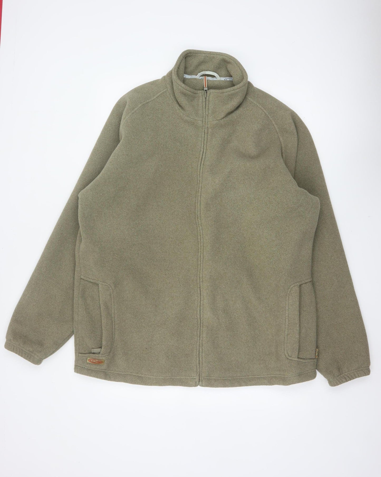 Cekert Men’s Green XL Fleece Full Zip Jacket Stand-Up Collar