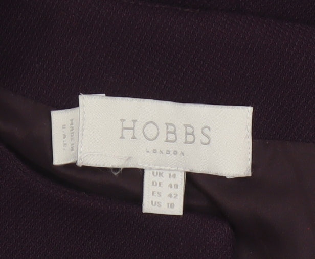 Hobbs Women Purple UK 14 Pencil Dress Long Sleeve Workwear