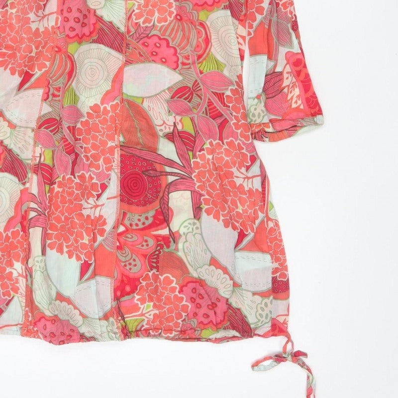 Sandwich Women’s Multicoloured Floral Kimono Blouse UK 10 Sheer Tie
