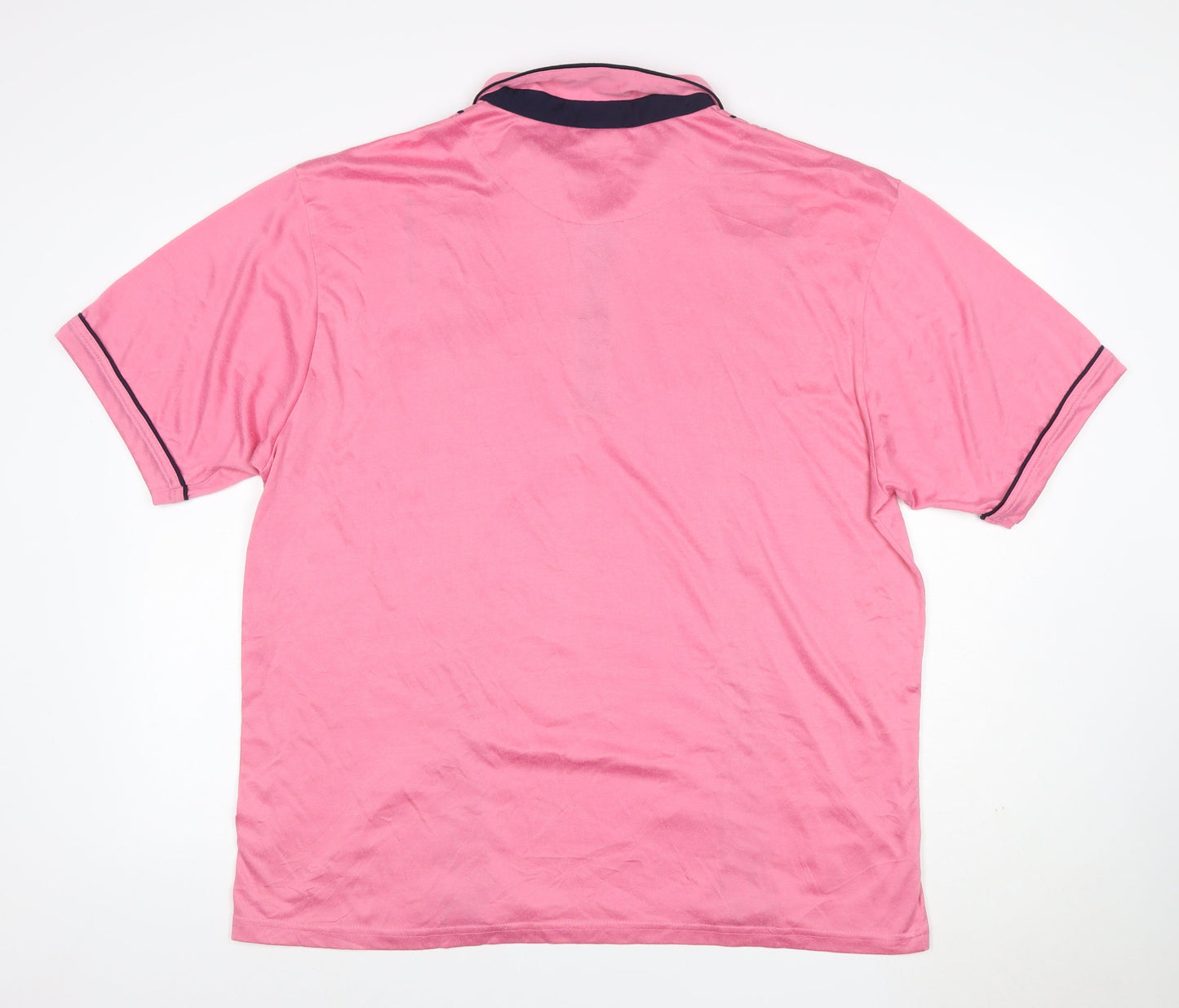 Chums Men's Pink 2XL Retro Contrast Trim Short Sleeve Polo Shirt