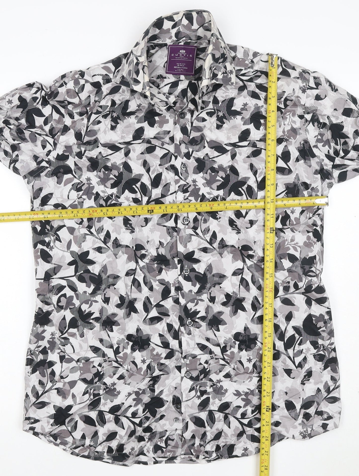 Curtis Men's Multicoloured Floral Cotton Slim Fit Shirt 15.5