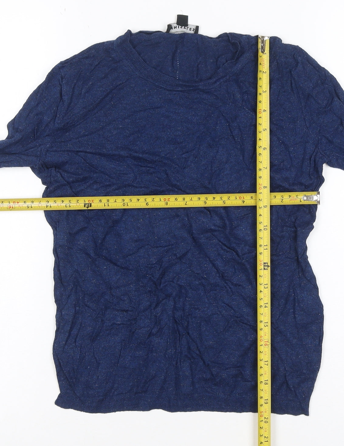 Whistles Women Blue UK 10 Alpaca Wool Crew Neck Long Sleeve Knit Top